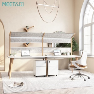 Customized Modern 4-Person Convertible Office Cubicle Extendable Modular Workstation Desk <b>Table</b> Panel Wire Management for Home - Product Image 3