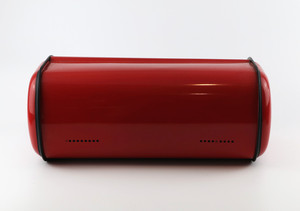 High Quality Metal Kitchen Camping Food <strong>Red</strong> Storage Box Bread <strong>Bin</strong> Village Style Stainless Steel Rolling <strong>Bin</strong> With Lid - Product Image 4