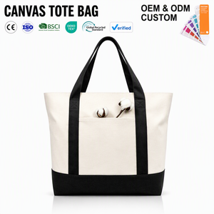 Factory Direct Top Seller Cheap Price Custom Own Logo Big Capacity <b>Medium</b> <b>Size</b> Handled Open Closure Canvas Shopping Tote <b>Bag</b> - Product Image 1