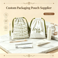 Sacs à cordon en coton biologique, pochettes d'emballage en toile naturelle pour soins de la peau et maquillage avec logo personnalisé