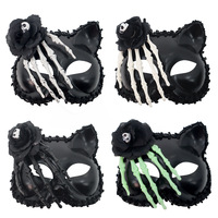 Masque en latex pour le visage de chat d'horreur d'Halloween pour soirée costumée - Maquillage sexy pour hommes et femmes