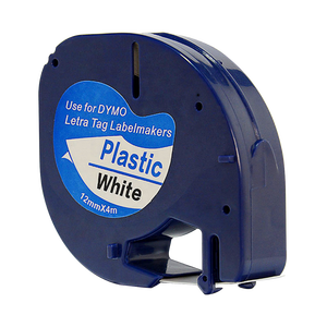 PUTY <span class=keywords><strong>dymo</strong></span> <span class=keywords><strong>letratag</strong></span> en plastique blanc bande 12mm compatible <span class=keywords><strong>DYMO</strong></span> 91201 etiquette de marquage telecom - Product Image 2