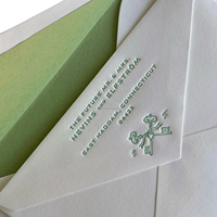 Carte d'invitation de mariage personnalisée de luxe découpée au laser avec dorure à chaud, carte RSVP, design typographique, enveloppes en papier, fabriquées en Chine