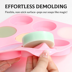 MUYULINS Factory 9-Cavity Cylindrical Maker LFGB Platinum Non-Stick BPA-Free <b>Silicone</b> Soap Mold - Product Image 4