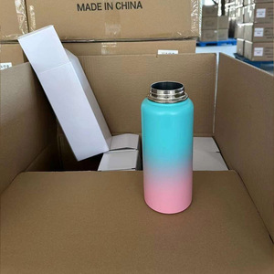 24oz 32oz Double Wall Vacuum <b>Flasks</b> Stainless Steel Insulated Water Bottle With Straw and Sport Rope - Product Image 1
