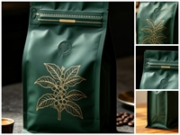 Sachet d'emballage de café à huit soudures latérales de qualité alimentaire avec valve unidirectionnelle, sachet en PET mat pour poudre de café, imprimé en héliogravure, résistant à l'humidité