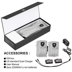 Chaussettes chauffantes électriques <span class=keywords><strong>Bluetooth</strong></span> SAVIOR 7.4V 2200mah avec batterie au lithium grise, chaussettes chauffantes à piles pour femmes et hommes - Product Image 2