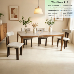 Ensemble de chaises et table de <span class=keywords><strong>salle</strong></span> <span class=keywords><strong>à</strong></span> <span class=keywords><strong>manger</strong></span> OKAY, style européen moderne, 6-8 places, table de <span class=keywords><strong>salle</strong></span> <span class=keywords><strong>à</strong></span> <span class=keywords><strong>manger</strong></span> stable avec plateau en céramique, pierre frittée - Product Image 1
