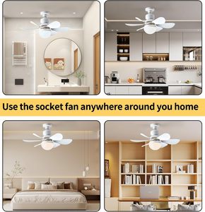 Interruttore della ventola del telecomando presa E27 ventilatore da soffitto <span class=keywords><strong>con</strong></span> <span class=keywords><strong>luce</strong></span> e controllo remoto Mini presa di corrente - Product Image 6