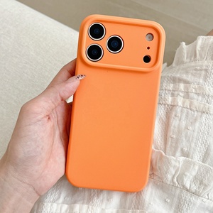 Funda de Silicona Líquida para Teléfono Móvil con Botón Táctil Integrado de Color Sólido para iPhone 17 16 15 Pro Max - Product Image 5