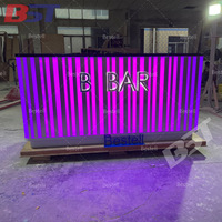 Comptoir de bar miniature extérieur moderne de style moderne avec dessus en marbre et éclairage LED pour hôtel, centre commercial, garantie de 10 ans