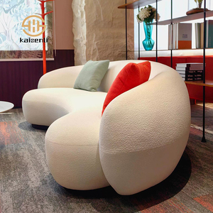 Ensemble de canapés KSL de style nordique moderne à vendre, meubles de salon pour auberge, canapé incurvé en <span class=keywords><strong>tissu</strong></span> éponge haute densité pour hôtel, villa - Product Image 5