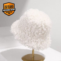 Chapeau de pêcheur en fausse laine pour femme, style Teddy Curl, chaud et coupe-vent pour l'hiver, en peluche, effet amincissant pour le visage