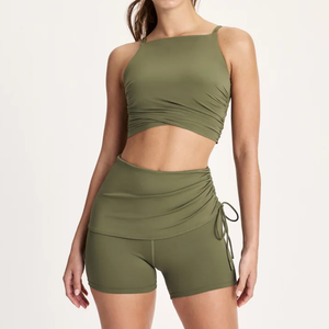 Set <span class=keywords><strong>Fitness</strong></span> da palestra 2 pezzi di Design personalizzato da donna di lusso alla moda <span class=keywords><strong>Nude</strong></span> Feel set da allenamento ad alta elasticità da donna - Product Image 1