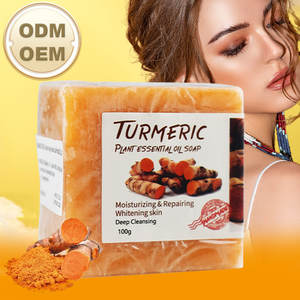 Yüz el vücut banyo için en popüler organik 100g el yapımı zerdeçal sabun - Product Image 1