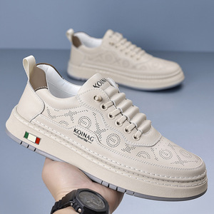 รองเท้าผ้าใบหนังระบายอากาศสำหรับผู้ชายของโคอินากพื้นรองเท้ายางส้นเตี้ยรองเท้าลำลองสำหรับสวมใส่เพื่อการพักผ่อน - Product Image 2