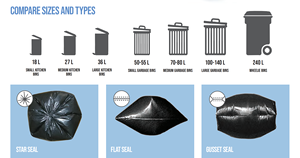 Heavy Duty HDPE/LDPE 50 Micron Leakproof Heat <b>Seal</b> Refuse Sacks 60x81cm Garbage <b>Bags</b> Trash Can Liners - Product Image 2