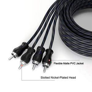 Dual-channel <b>car</b> <b>amplifier</b> audio cable, ultra-soft matte PVC 2RCA twisted pair cable - Product Image 4
