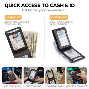Portefeuille Pop-up en Cuir Crazy Horse Vintage Personnalisé avec Blocage RFID pour Hommes, <span class=keywords><strong>Porte</strong></span>-cartes de Crédit Intelligent en Métal et Cuir Premium - Product Image 4