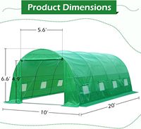 Grande serre portable de 26 'x 10' x 7 'pour plantes de jardinage avec cadre en métal facile à assembler pour l'hiver