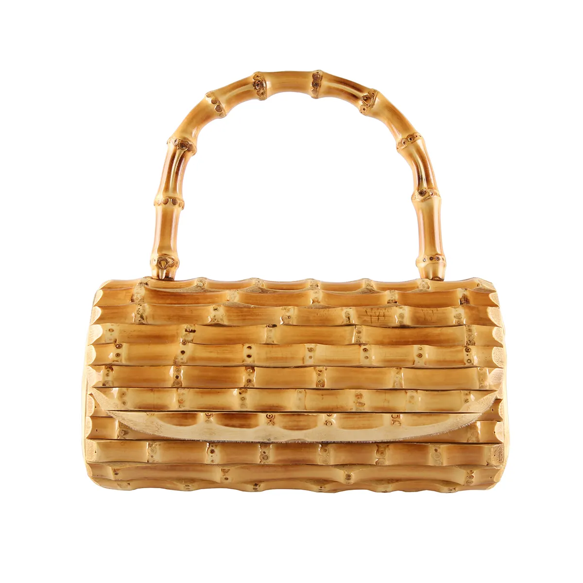 Pochette portatile in rattan di bambù da donna con borsa retrò fatta a mano in vendita calda