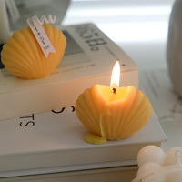Étiquette de cire de soja personnalisée, Logo en forme de coquille, bougie parfumée de coquille de mer, vente en gros
