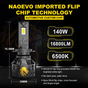 Geslla หลอดไฟหน้า LED สำหรับ H4 P1 <span class=keywords><strong>70W</strong></span> 12V 8400LM ชิพพลังงานแบบสากล9005ชิ้นหลอดไฟ LED H7 H11 H4รถ - Product Image 3