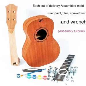 Mini ukelele pequeño de madera con pintura DIY de 23 pulgadas, guitarra personalizada para niños, cursos creativos de educación para la primera infancia - Product Image 2