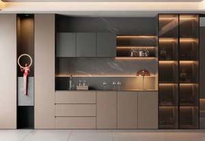 Modern Portable Wood Panel-style <b>Wooden</b> Dining Tableware <b>Cabinet</b> and Storage Unit for the Restaurant - Product Image 2