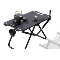 Table pliante multifonctionnelle tactique pour l'extérieur, équipement de pique-nique et de camping portable, table à manger compacte en acier au carbone rectangulaire