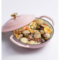 Casserole en fonte émaillée avec couvercle, mini pot polyvalent, pot à ragoût et à soupe multifonctionnel pour la maison, pot de cuisson durable