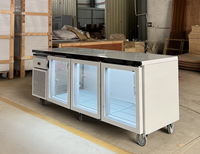Réfrigérateur-congélateur professionnel en acier inoxydable sous comptoir, table de travail de cuisine, refroidisseur pour restaurant et hôtel