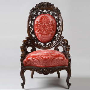 Silla de descanso de madera de alta calidad de proveedor indio reclinable Diseño Europeo Diseño Vintage tallado hecho a mano madera de teca maciza - Product Image 1