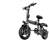 Vélo électrique pliable Z6 en acier à haute teneur en carbone, modèle compact et portable de 14 pouces, batterie lithium-ion 48V, autonomie 25-35 km, roue arrière