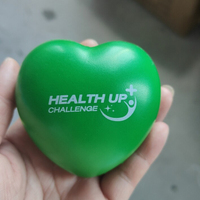 Aangepaste logo stressverlichters hartvormige PU schuim knijp speelgoed anti-stress ballen