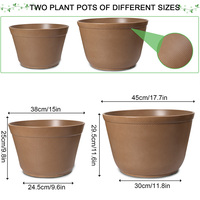 Weicheng Xing Set 2 Pot Bunga & Planter Plastik Modern untuk Dekorasi Rumah, Taman Dalam & Luar Ruangan