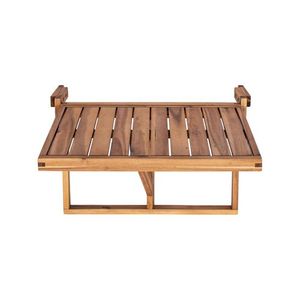 Table pliante de balcon moderne en bois d'acacia avec rail suspendu pour repas en plein air et boissons - Product Image 2