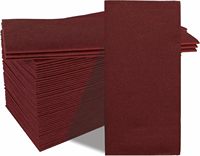 Serviettes de table jetables en papier, imprimées sur mesure, couleur lin, rouge, absorbantes, pour mariages et fêtes