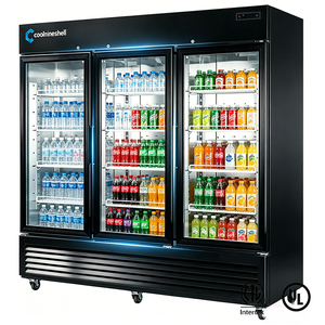 <span class=keywords><strong>Frigorifero</strong></span> Verticale Commerciale <span class=keywords><strong>a</strong></span> Tre Porte in <span class=keywords><strong>Acciaio</strong></span> Inox, Vetrina Refrigerata <span class=keywords><strong>a</strong></span> Temperatura Singola con Display Digitale - Product Image 1