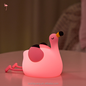 Egogo Flamingo ánh sáng ban đêm cho trẻ em Silicone <span class=keywords><strong>LED</strong></span> dễ thương thay đổi độ sáng ánh sáng lên có thể sạc lại đêm đèn vườn ươm đèn ngủ đèn cạnh giường ngủ - Product Image 2