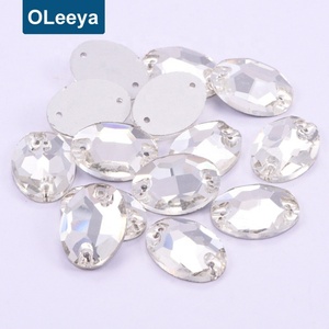 Hot Selling Strass Water <b>Drop</b> Flat <b>Back</b> Rhinestone Crystal 13x18mm Teardrop Glass Rhinestones Sew on Beads for Jewelry Making - Product Image 4