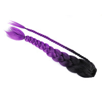 Capelli sintetici trecce doppie estensione coda di cavallo per Cosplay Dreadlock coda di cavallo