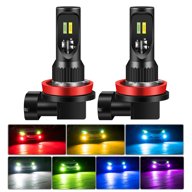 Wholesale Auto LED Lamp Super Lighting 2-Colour Car Fog Light H11 H8 H1 H3 880 H27 881 H7 Hb3 Headlight New Condition