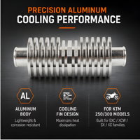 Radiateur en ligne pour refroidisseur d'eau avec colliers de fixation pour KTM EXC300 EXC250 XCW250 XCW300 2024 SX250 SX300 XC250 XC300 2023-2024 en aluminium