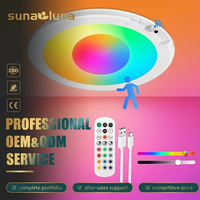 Plafonnier à détecteur de mouvement rechargeable en ABS, design moderne, télécommande, 12 couleurs RGB CW, éclairage pour placard, salle de bain, douche
