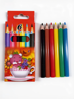 Stock disponible, plusieurs paquets envoyés aléatoirement, crayons de couleur en plastique EN71 de 3,5 pouces, 6 couleurs, non toxiques, crayons à dessin pour enfants, école