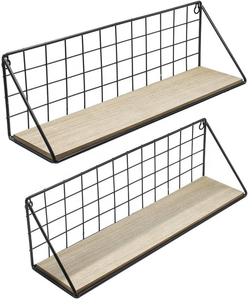 Floating <strong>Shelves</strong> <strong>Wall</strong> <strong>Mounted</strong> Wood Storage Set Hanging <strong>Shelf</strong> for Frames Collectibles Decorative Items - Product Image 3