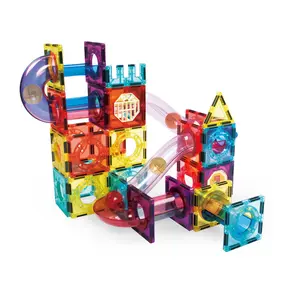 Mermerler oynamak için manyetik yapı blok oyuncaklar 72 adet kök oyuncaklar sihirli blokları eğitici oyuncak çocuklar için plastik manyetik bloklar