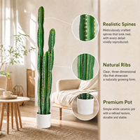 Cactus Colonne Géant Réaliste en Plastique, Faux Plante en Pot pour Affichage Intérieur, Résistant à l'Eau, Écologique pour Centre Commercial et Maison