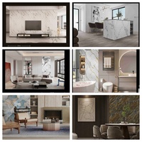 Panneaux muraux en PVC marbré UV de style moderne, imperméables, résistants à l'humidité, à rayures et à carreaux, panneaux décoratifs pour la maison, l'appartement, l'atelier